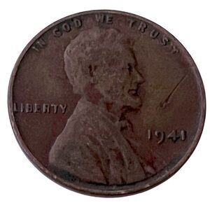 1941 Lincoln Wheat Penny No Mint Mark rare & highly sought-after small cent coin